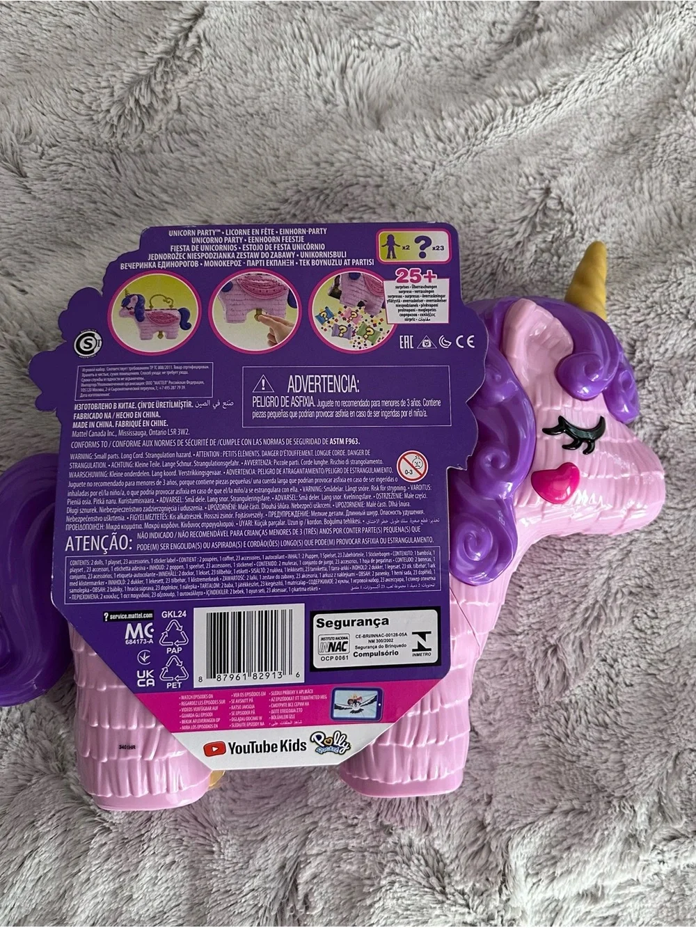 New Polly Pocket Unicorn Party Playset Plus 25 Surprises Large Tote Case